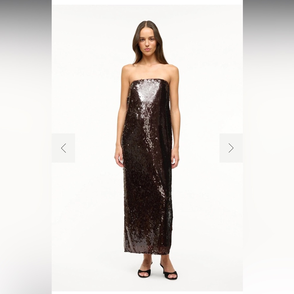 STAUD sequin Casey strapless dress NWT